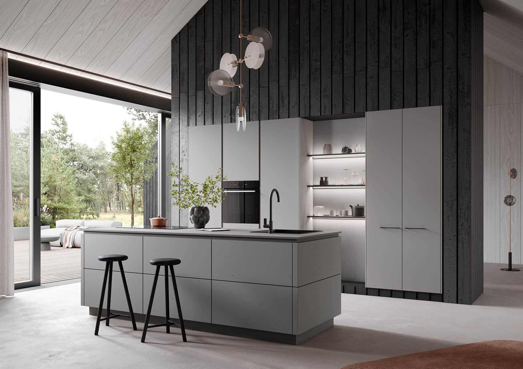 Haecker-Designkueche-mit-Insel-grau