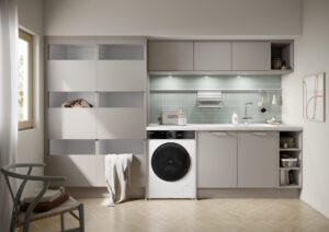 Wie richte ich einen Hauswirtschaftsraum ein? Häcker concept 130 HWR SCALA Greige Gesamtansicht