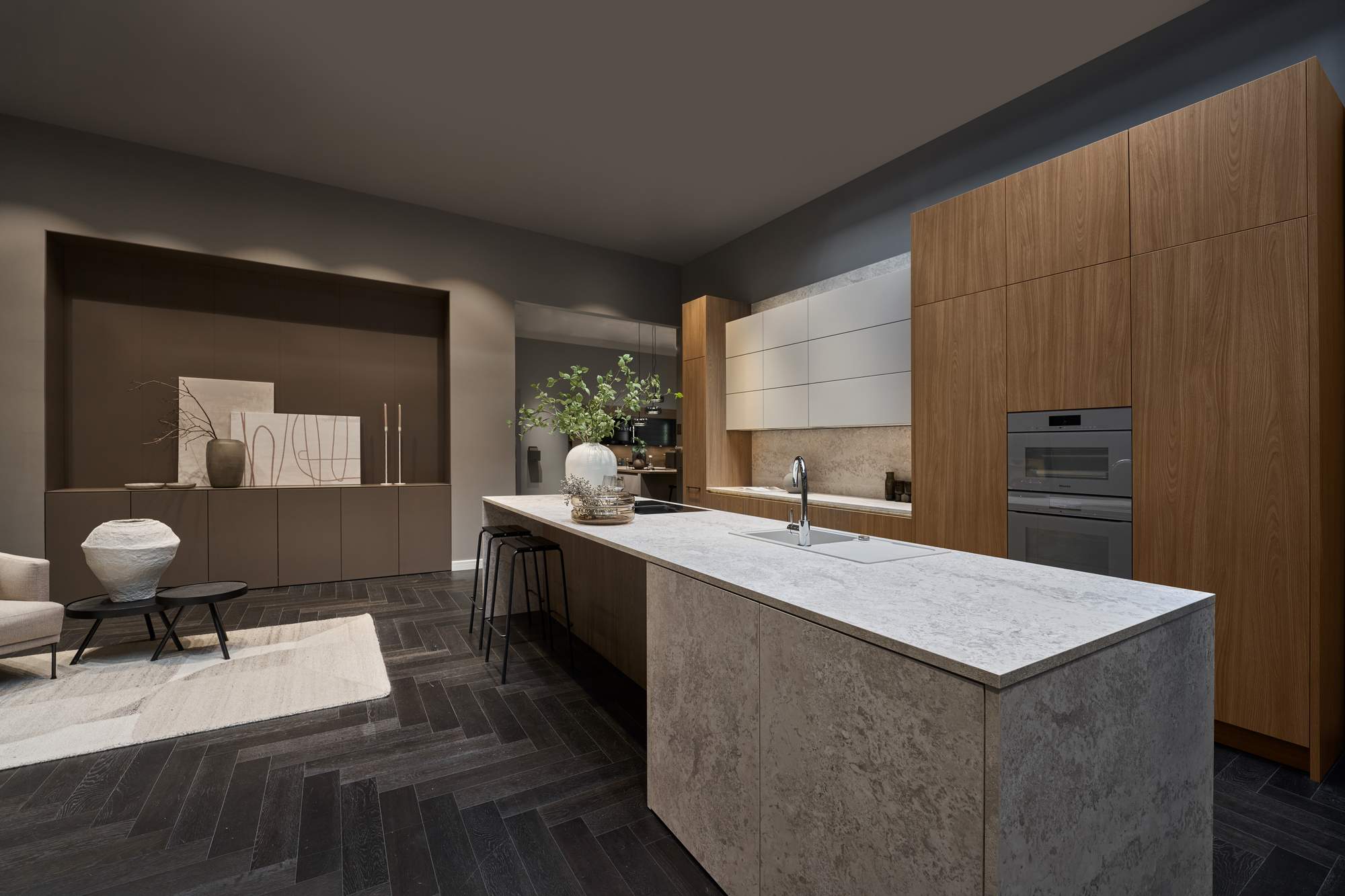 Häcker Design Inselküche Luxor braun