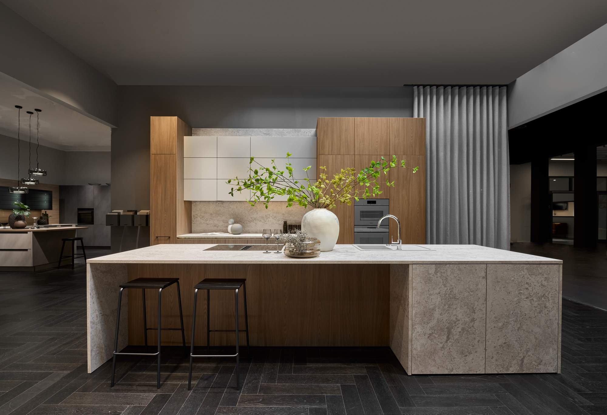 Häcker Design Inselküche Luxor braun