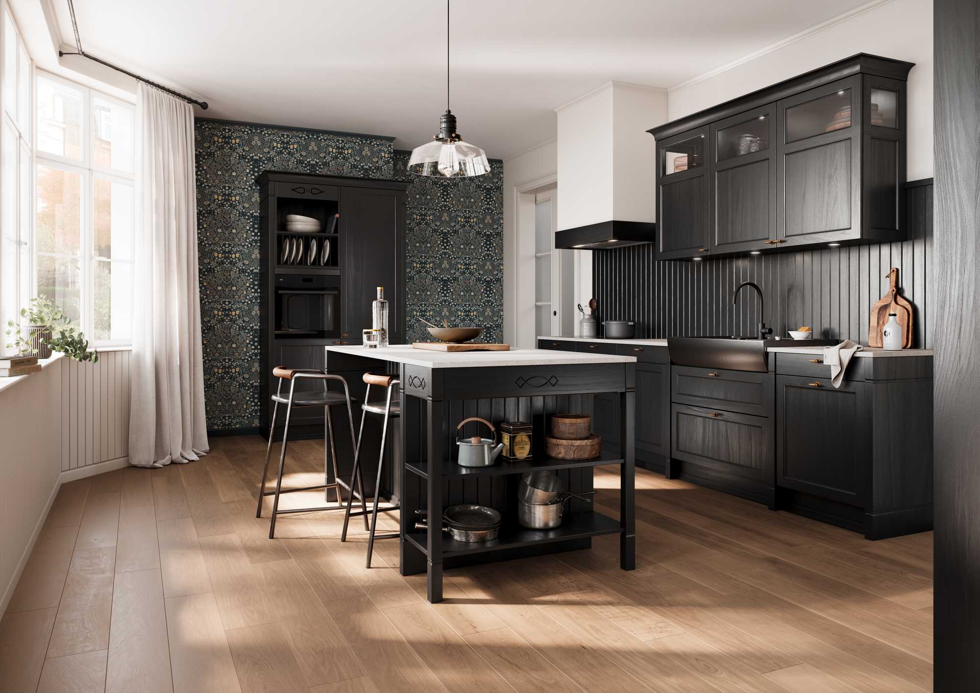 Häcker Landhausküche Bristol schwarz